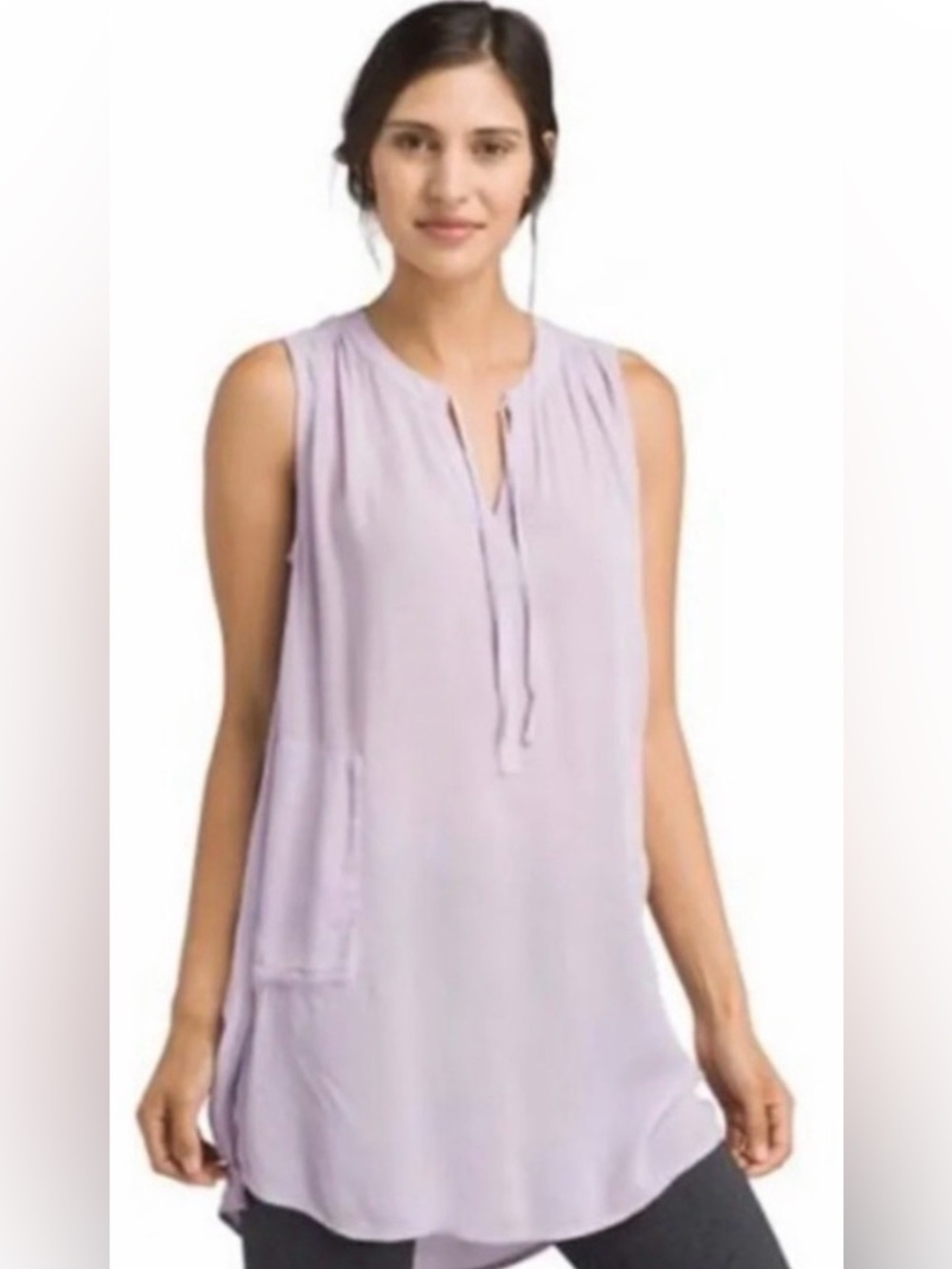 Prana Natassa Crinkled Tunic Dress Sz S Lavender GUC